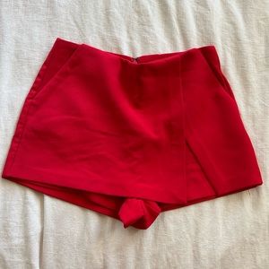 Red Skort With Pockets